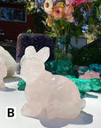 Rose Quartz Hand Carved Rabbits