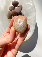 Sunstone & Peach Moonstone Palm Stone - F - Baltic Mermaid