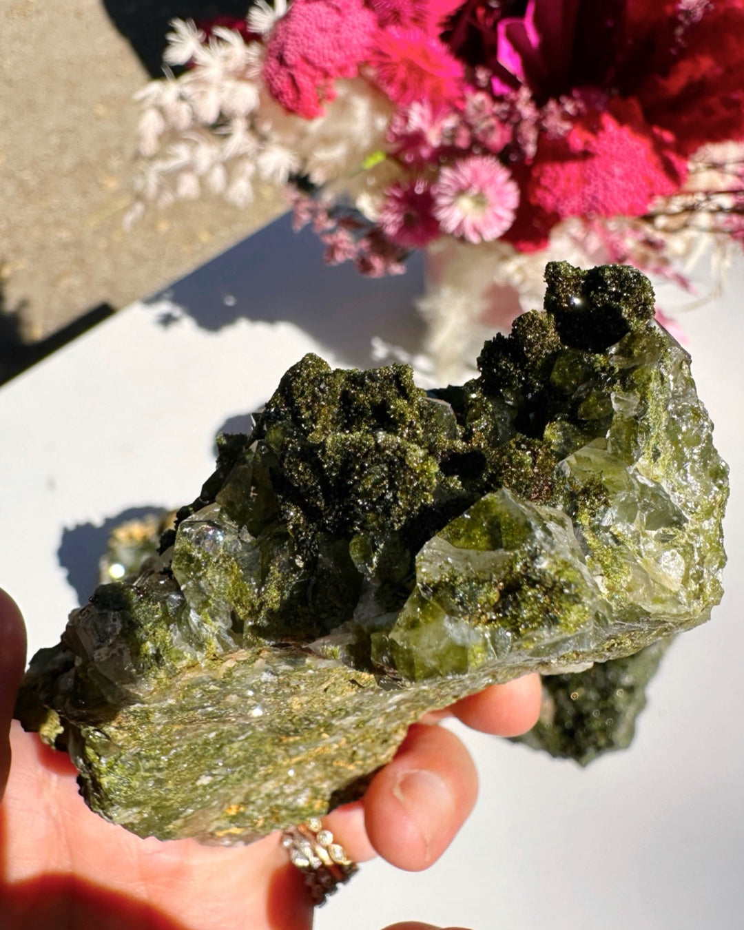 Epidote Quartz Cluster - Baltic Mermaid