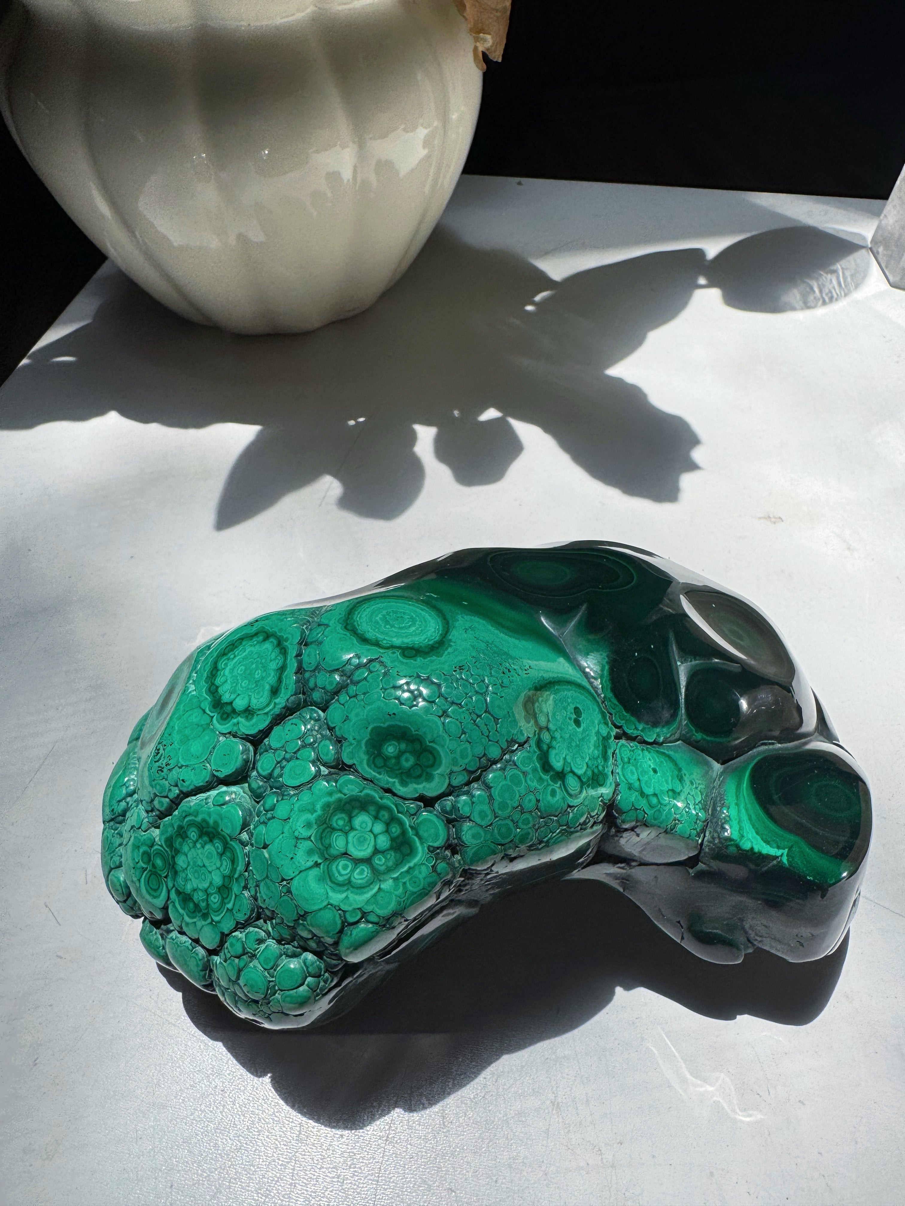 Large Polished Malachite Baltic Mermaid