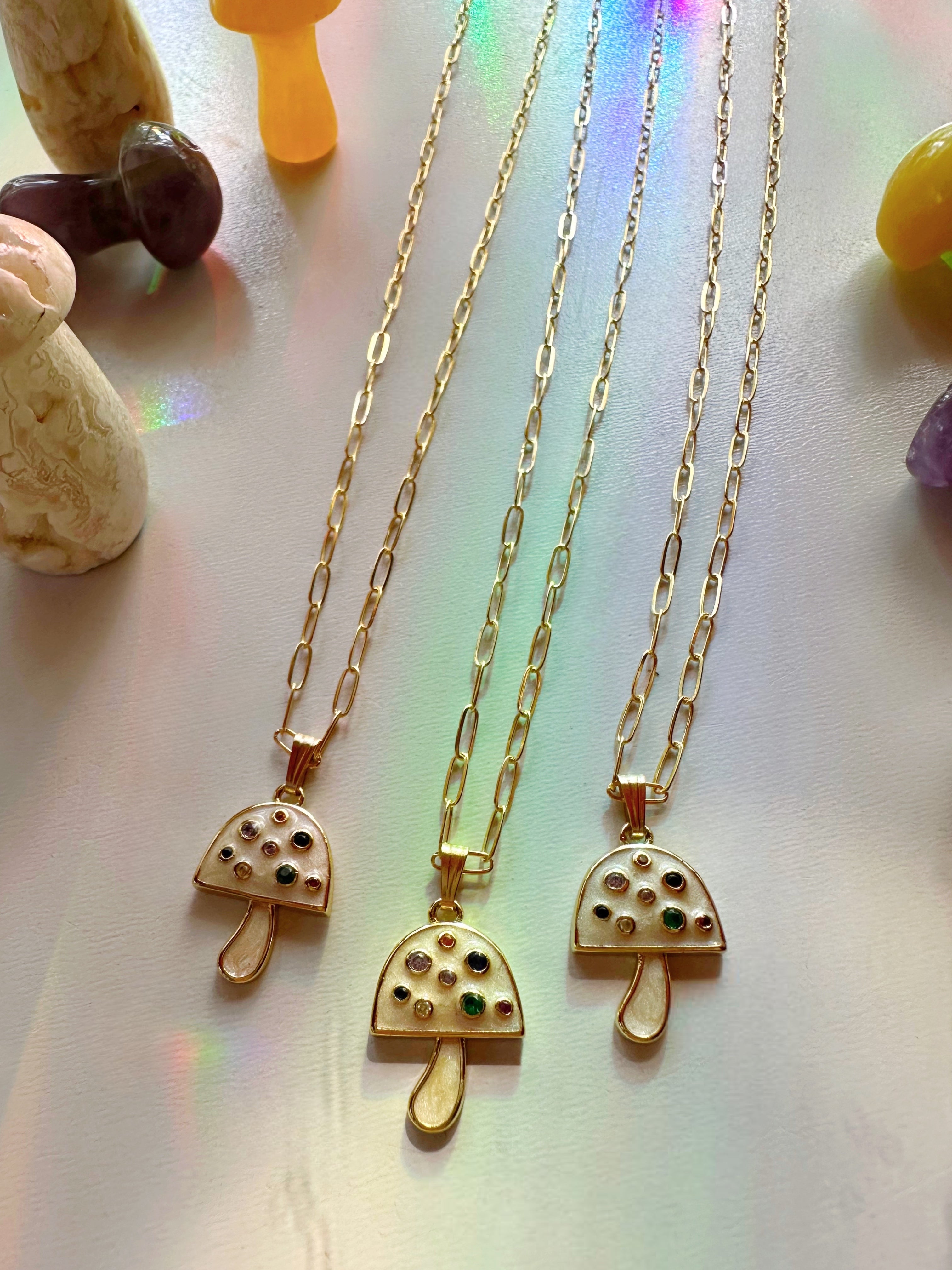 Mellow Mushroom Gold Filled Necklace - Baltic Mermaid