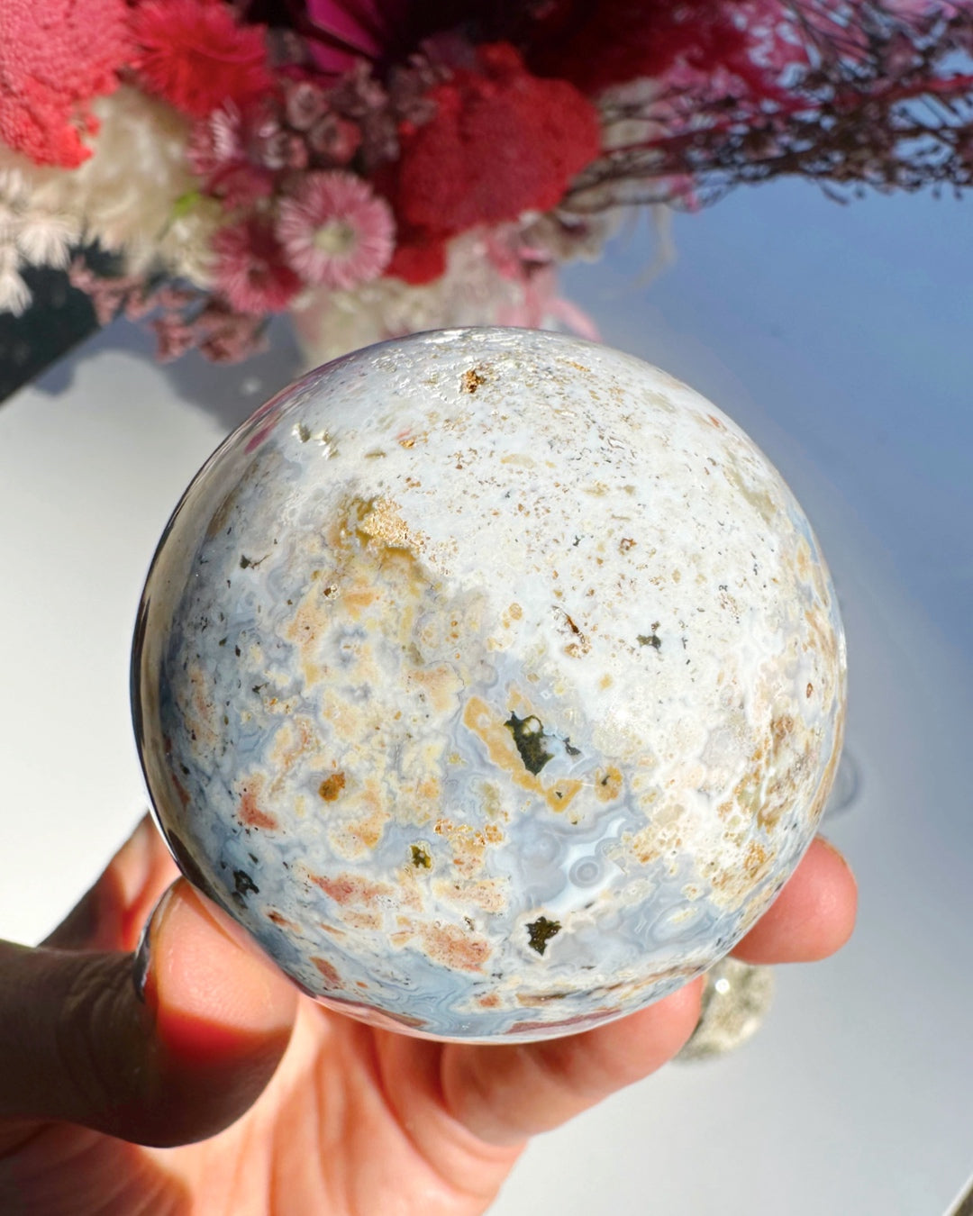 Ocean Jasper Sphere - Baltic Mermaid