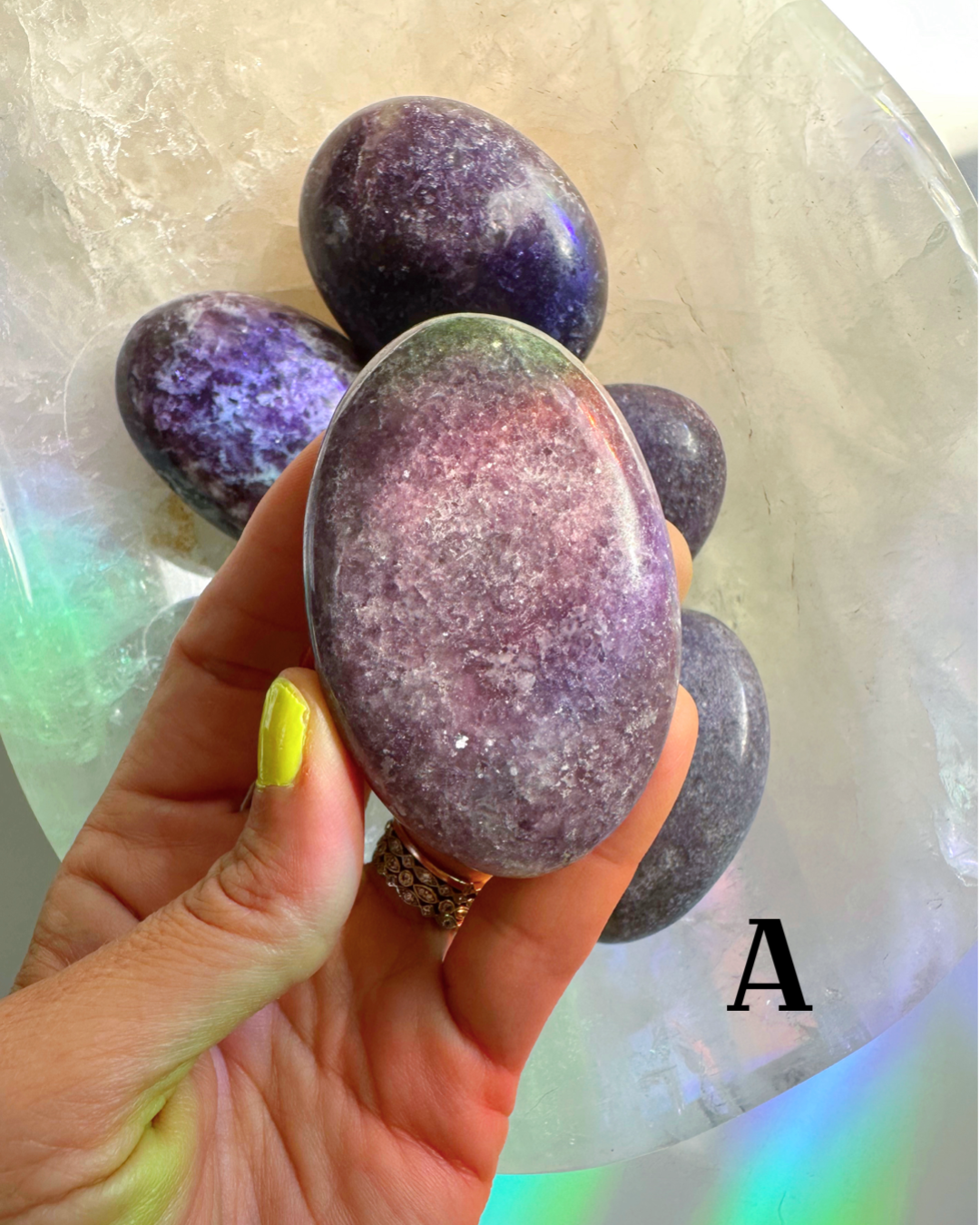 Lepidolite Palm Stones - Baltic Mermaid