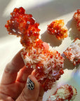 Vanadinite on Barite from Morocco