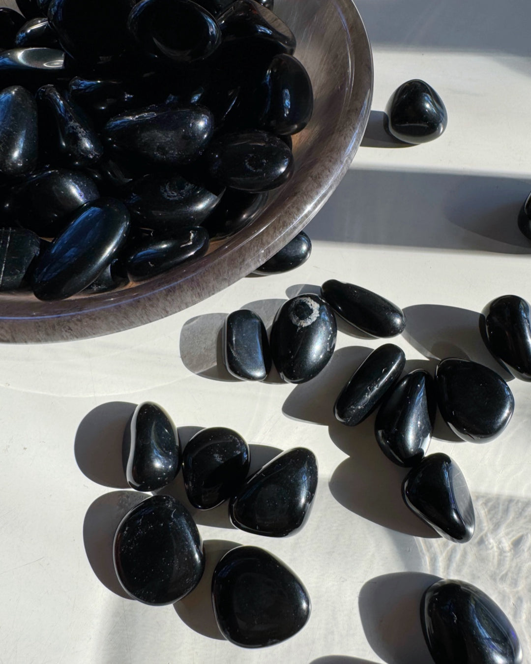 Black Obsidian Tumbled Stones - Baltic Mermaid