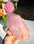 Double Terminated Rose Quartz Point w/ Iron Inclusions