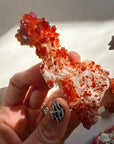 Vanadinite on Barite from Morocco