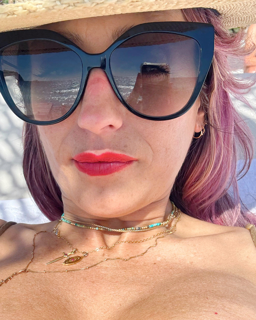 “Tiny Tina” - Turquoise Gemstone & 14k GF Choker - Baltic Mermaid