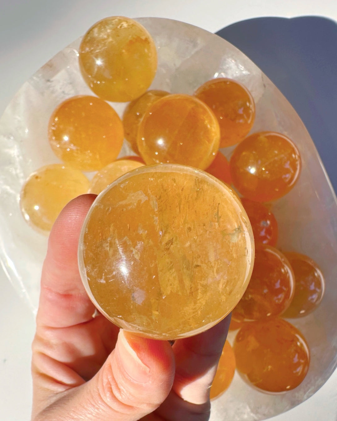 Honey Optic Calcite Spheres - AAA - Baltic Mermaid