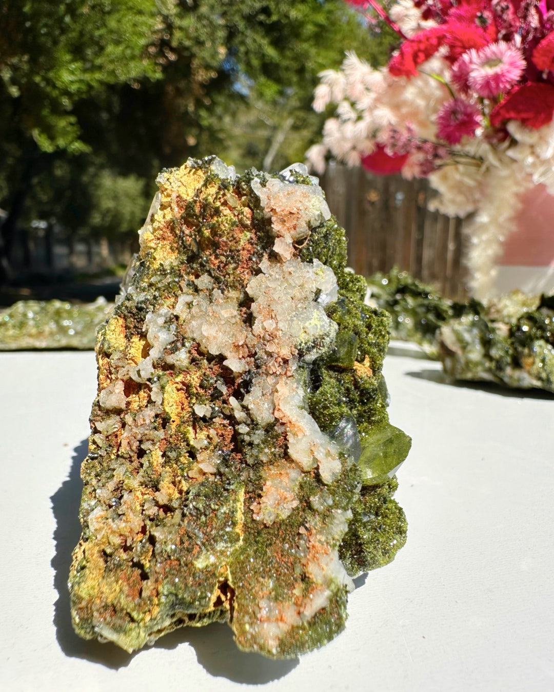 Epidote Quartz Cluster - Baltic Mermaid
