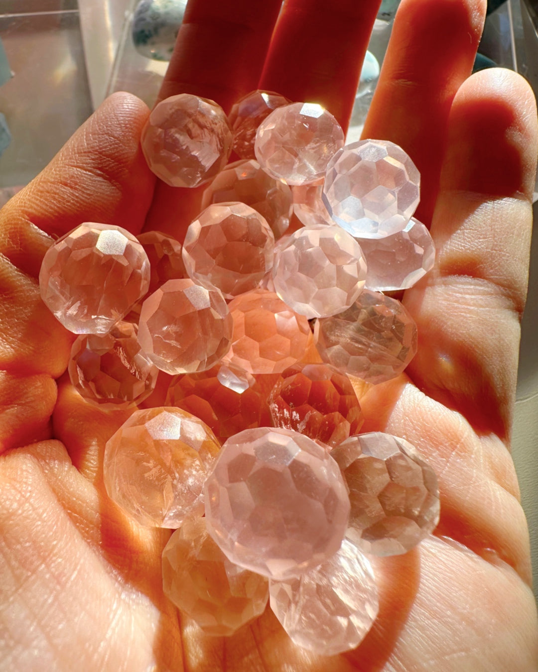 Mini Faceted Rose Quartz Sphere - Baltic Mermaid