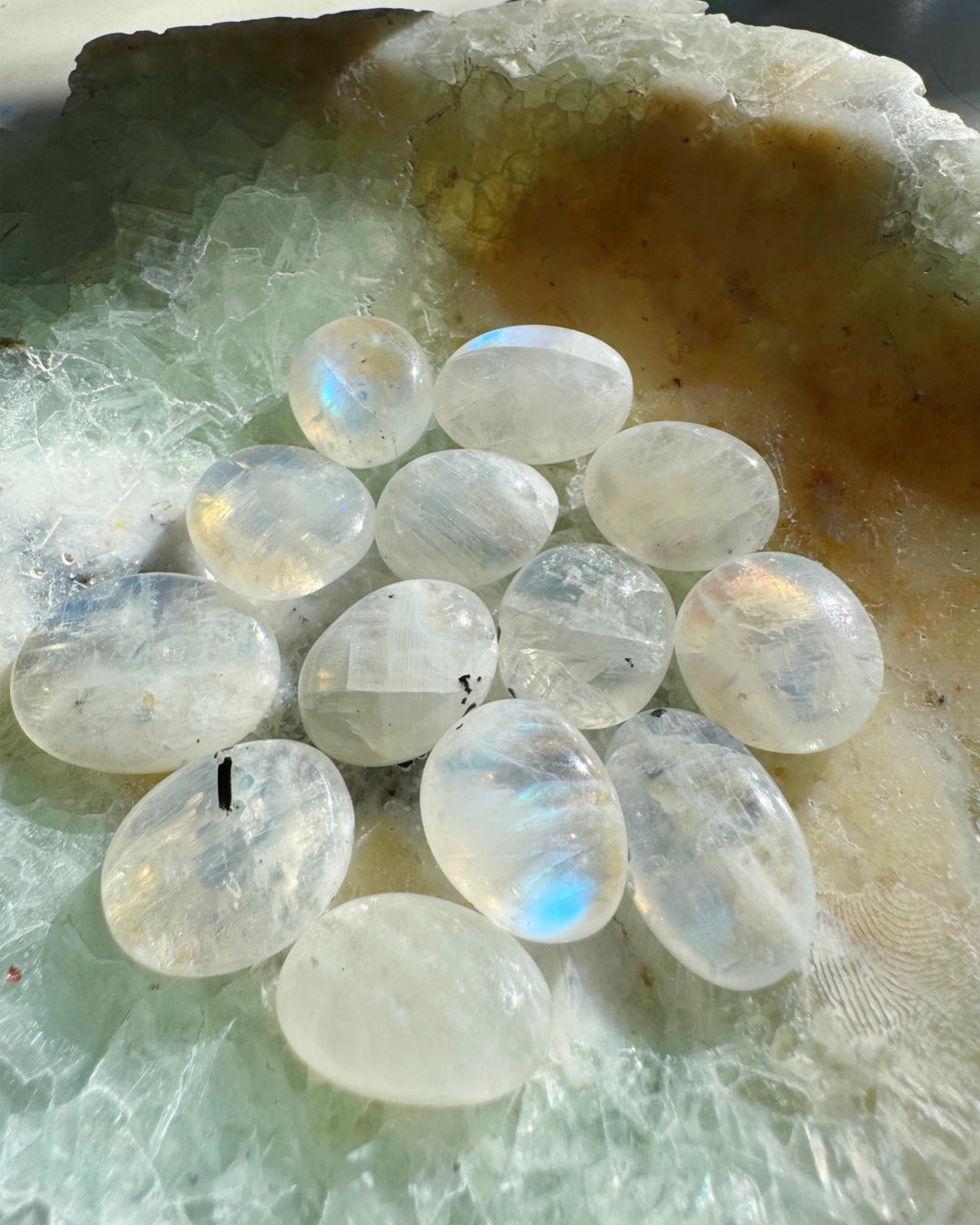 Rainbow Moonstone Polished Stones - AAA