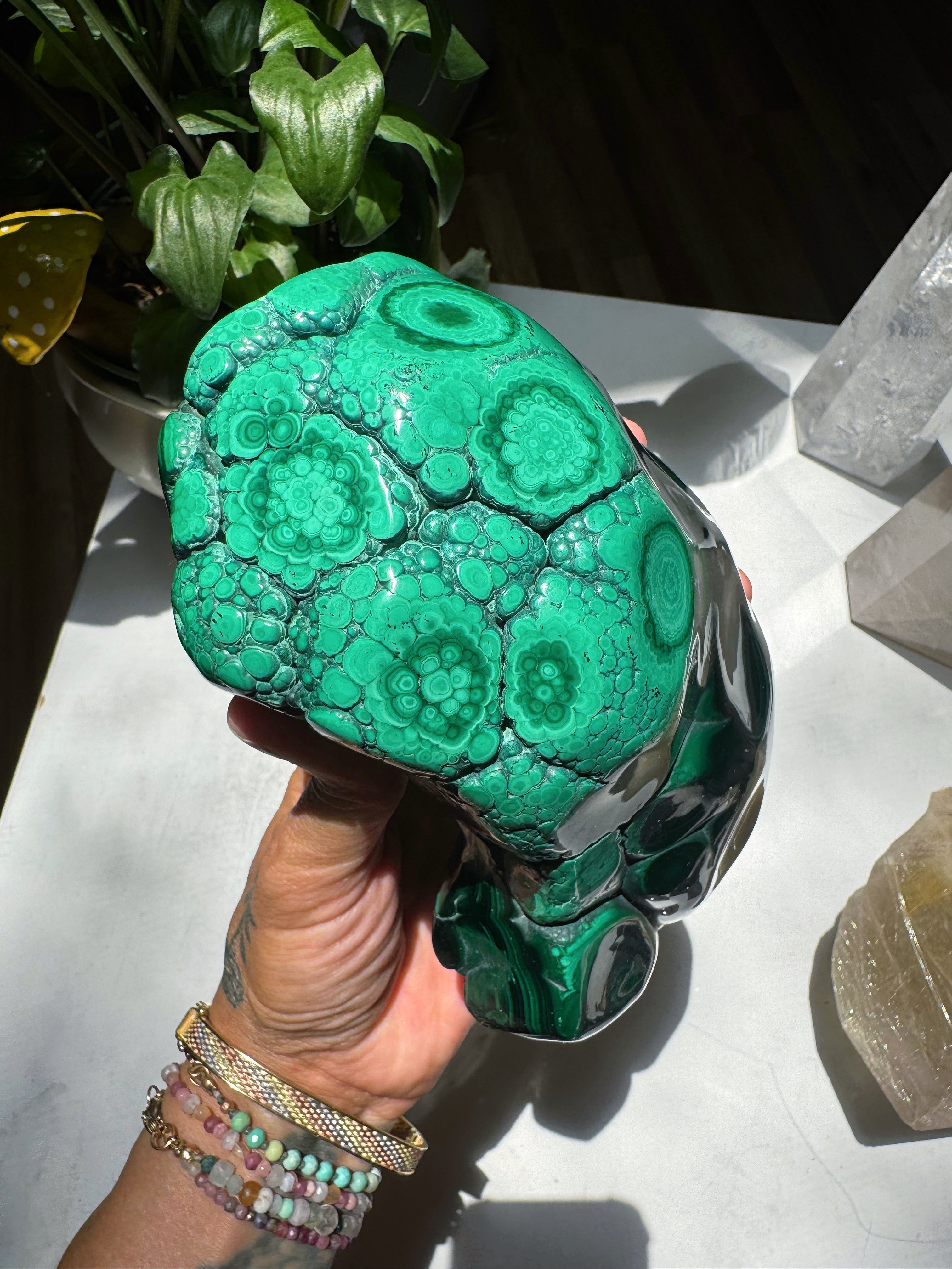 Large Polished Malachite Baltic Mermaid