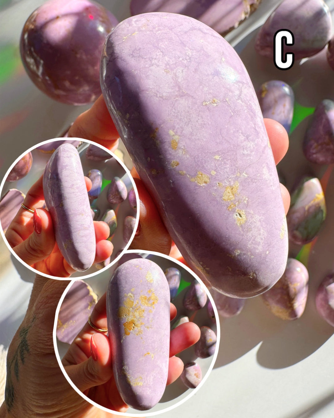 Phosphosiderite Palm Stones - AAA - Baltic Mermaid