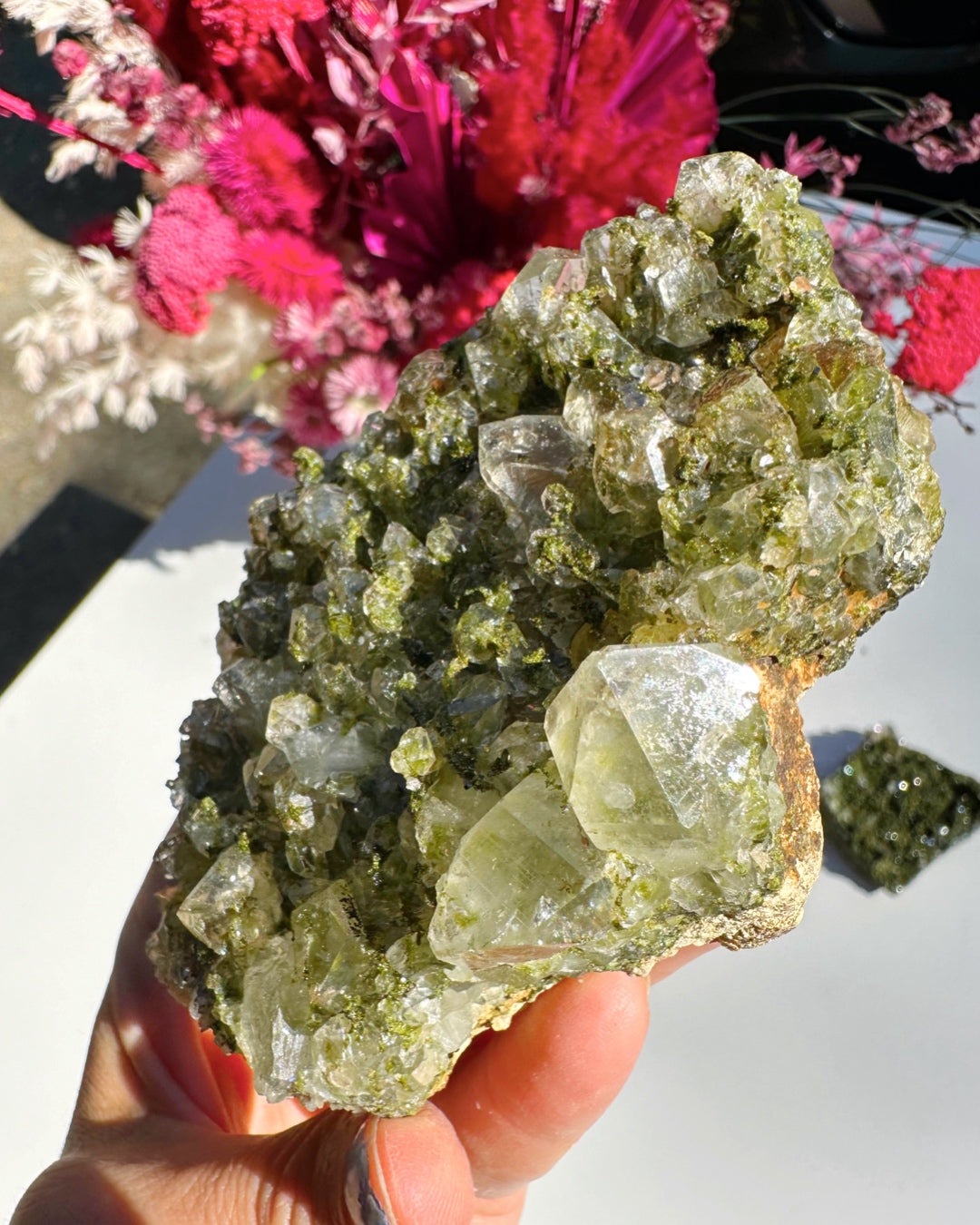 Epidote Quartz Cluster - Baltic Mermaid