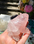 Hand Carved Rose Quartz Frog