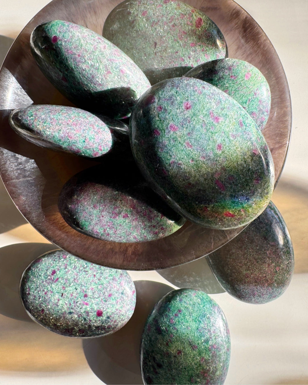 Ruby in Fuchsite with Blue Kyanite Palm Stones - Baltic Mermaid