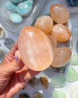 Peach Selenite Egg