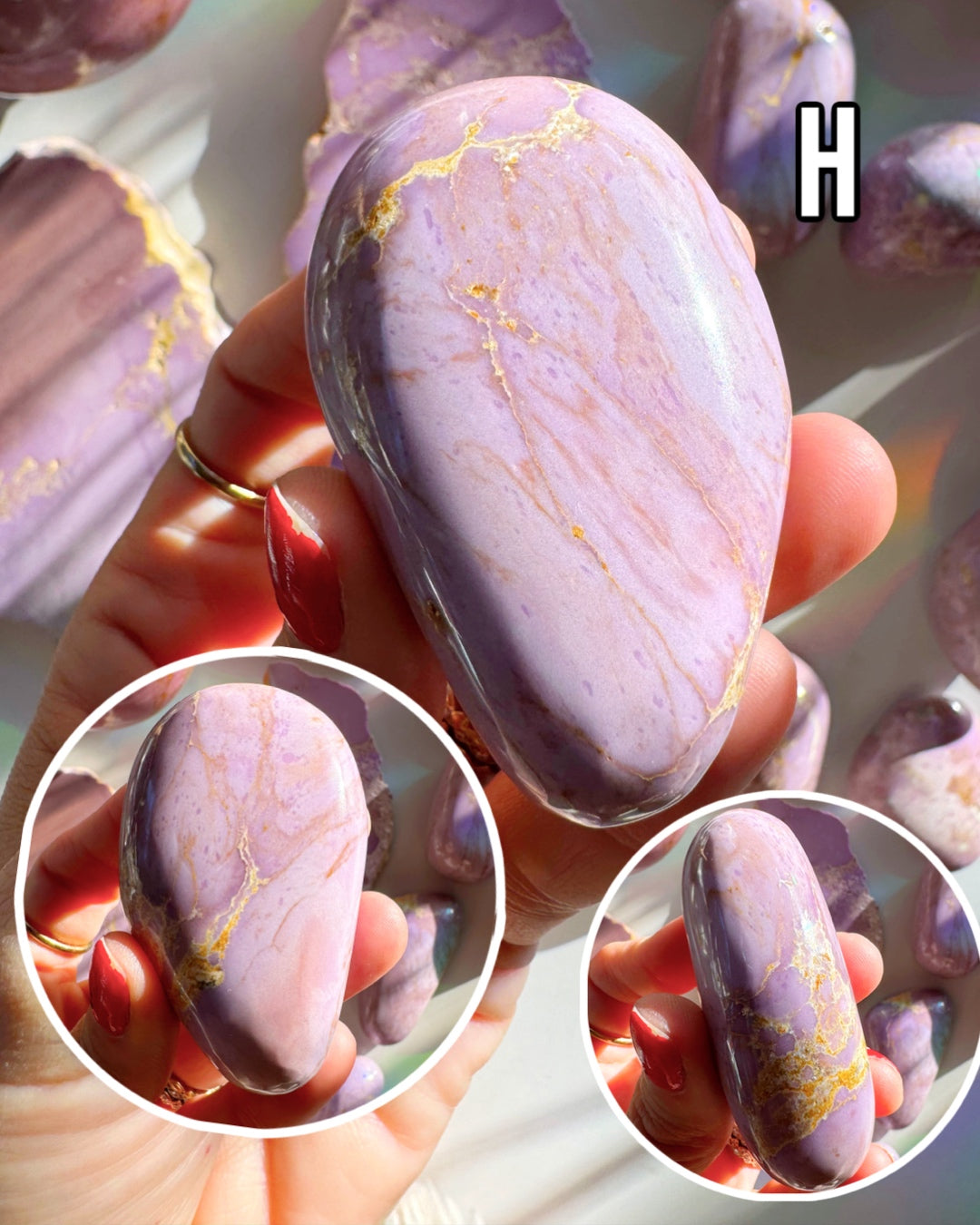 Phosphosiderite Palm Stones - AAA - Baltic Mermaid