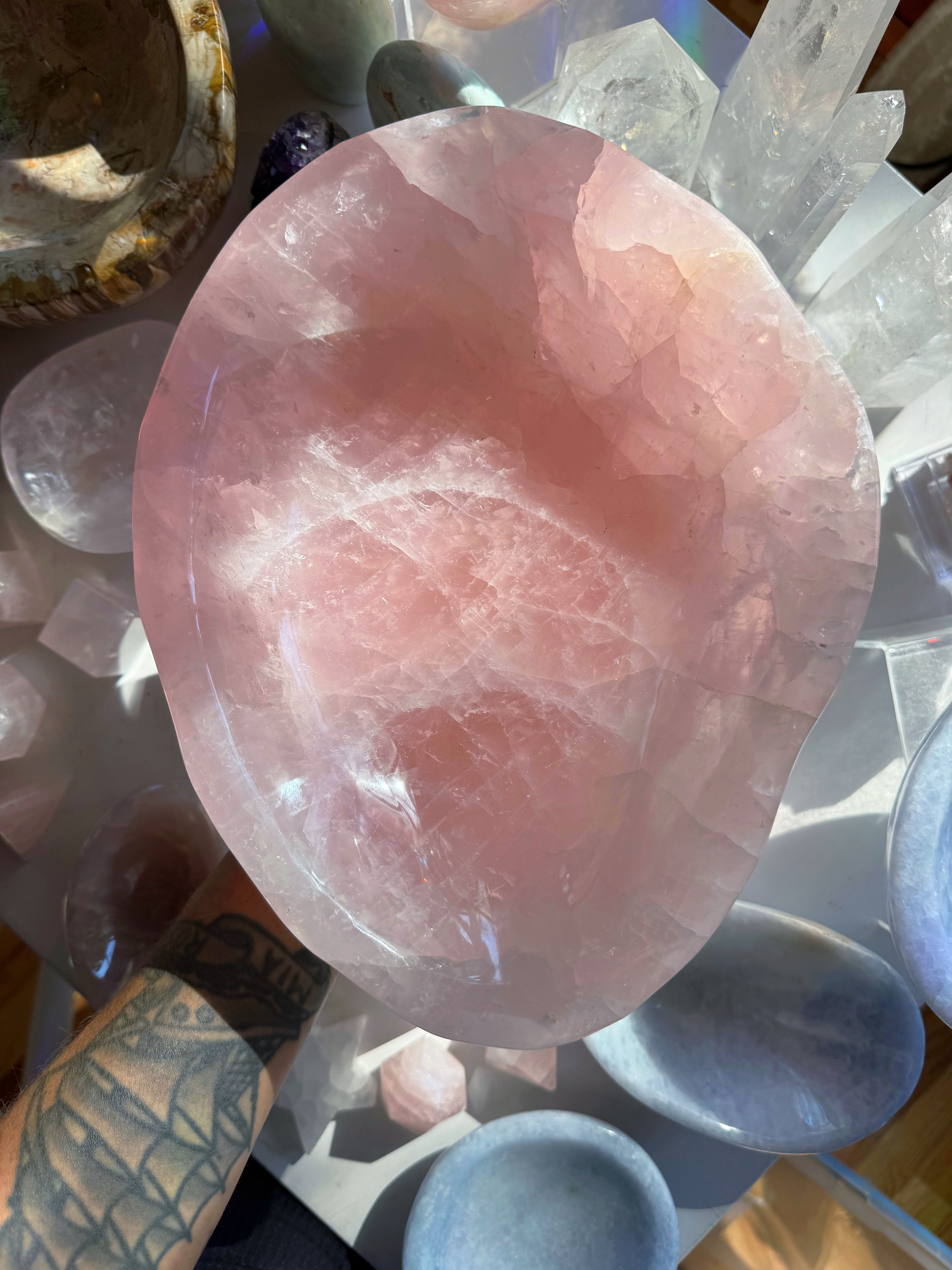 Large Rose Quartz Bowl Baltic Mermaid