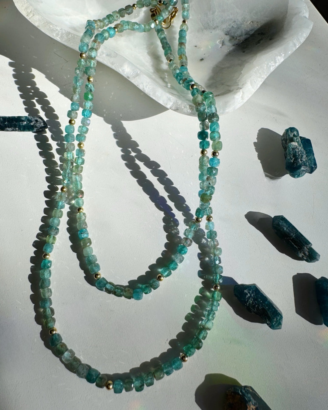 “Frankie” - Blue Apatite Gemstone Candy Necklace