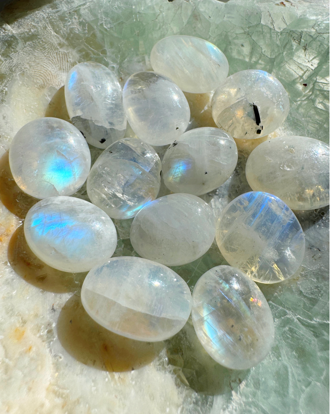 Rainbow Moonstone Polished Stones - AAA