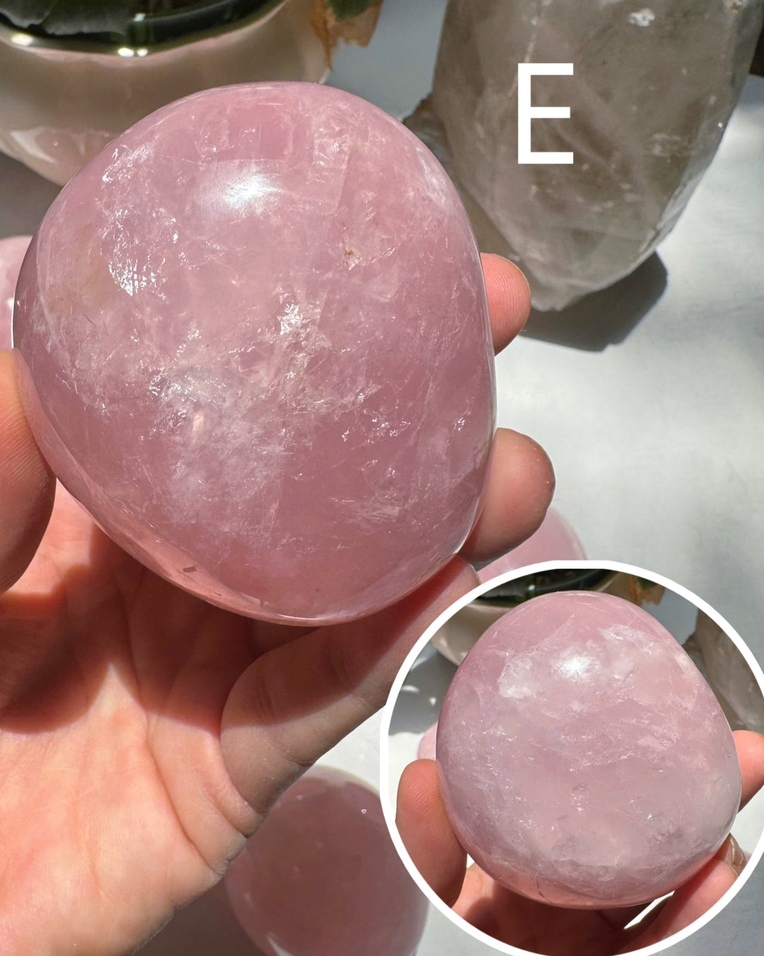 Large Rose Quartz Pebble Baltic Mermaid
