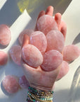 Rose Quartz Flat Palm Stones