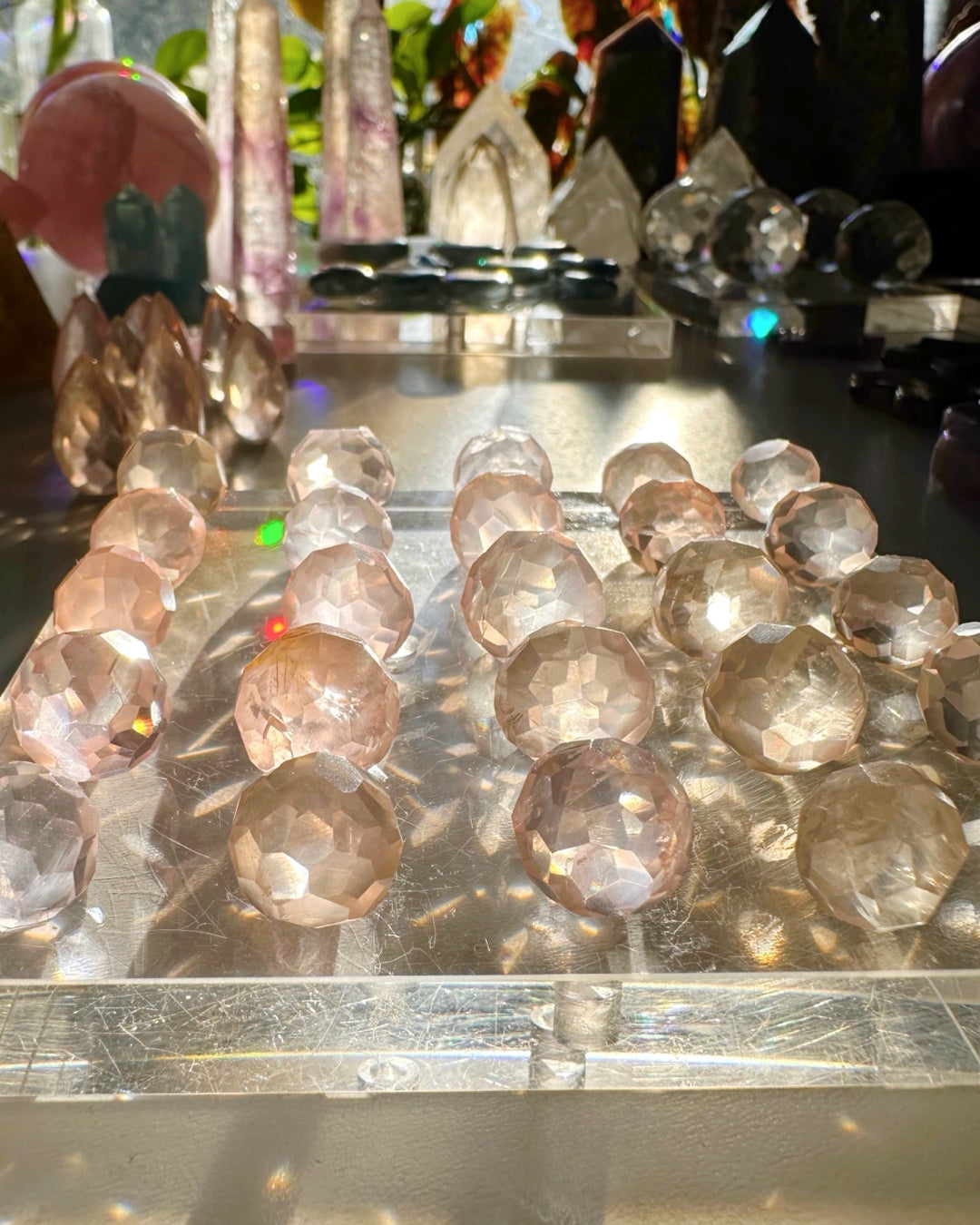 Mini Faceted Rose Quartz Sphere - Baltic Mermaid