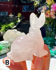 Rose Quartz Hand Carved Rabbits