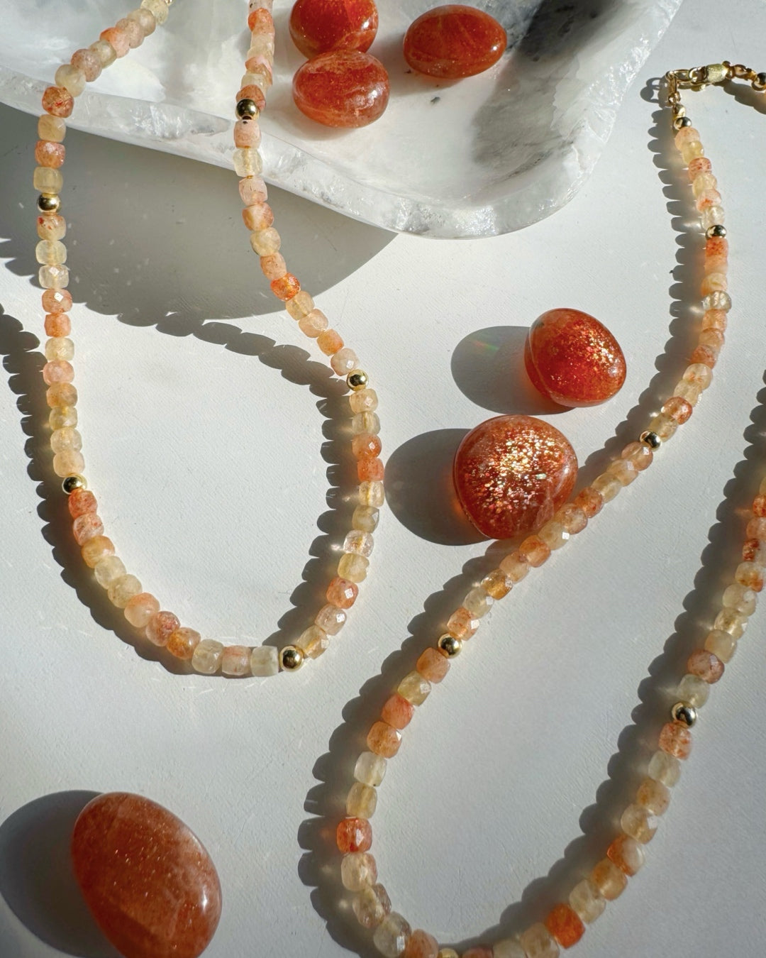 “Dawn” - Sunstone Gemstone Candy Necklace