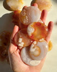 Flower Agate Flat Palm Stones