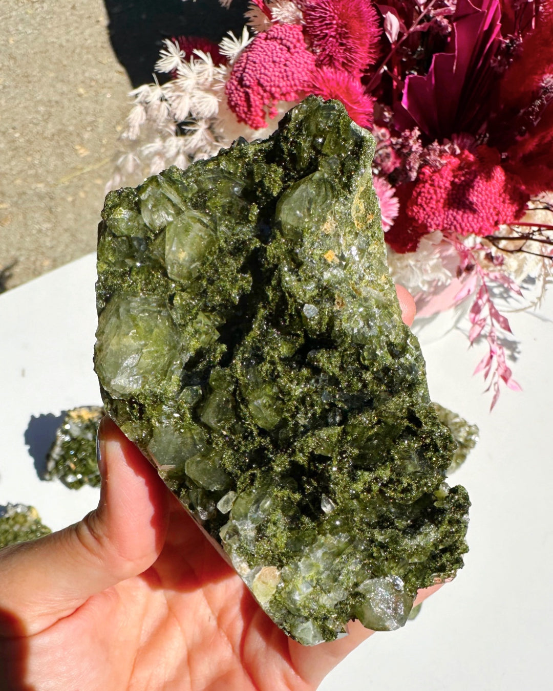 Epidote Quartz Cluster - Baltic Mermaid