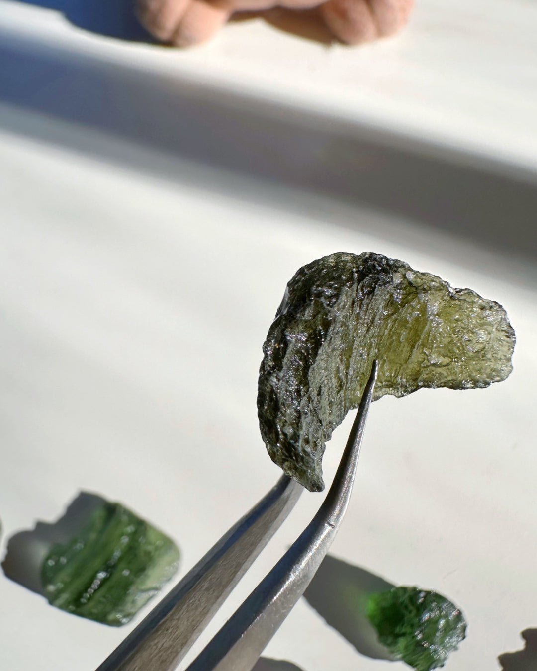 Chlum Moldavite w/ Rainbow #5 - AA - Baltic Mermaid