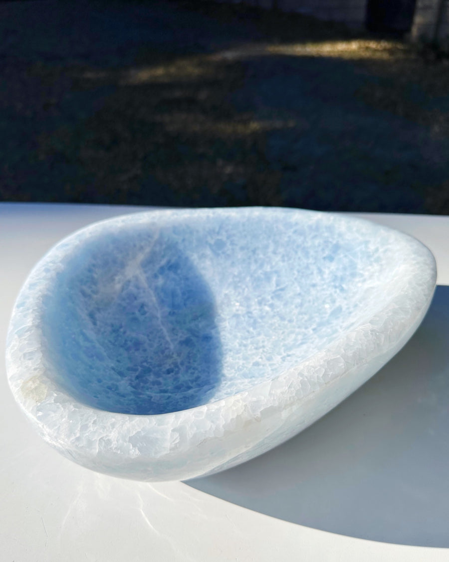 Large Blue Calcite Bowl