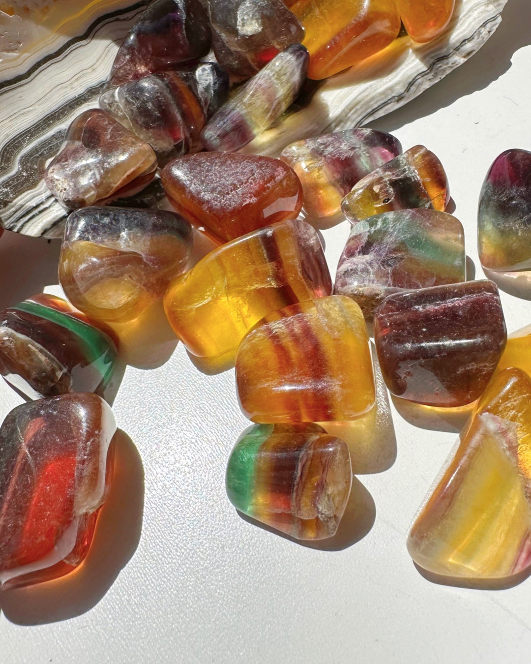 Old Stock Banded FluoriteTumbled Stones from Argentina - Baltic Mermaid