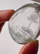 Intaglio Carved Love Birds in a the water Chlorite Quartz/Garden Quartz Cabochon Baltic Mermaid