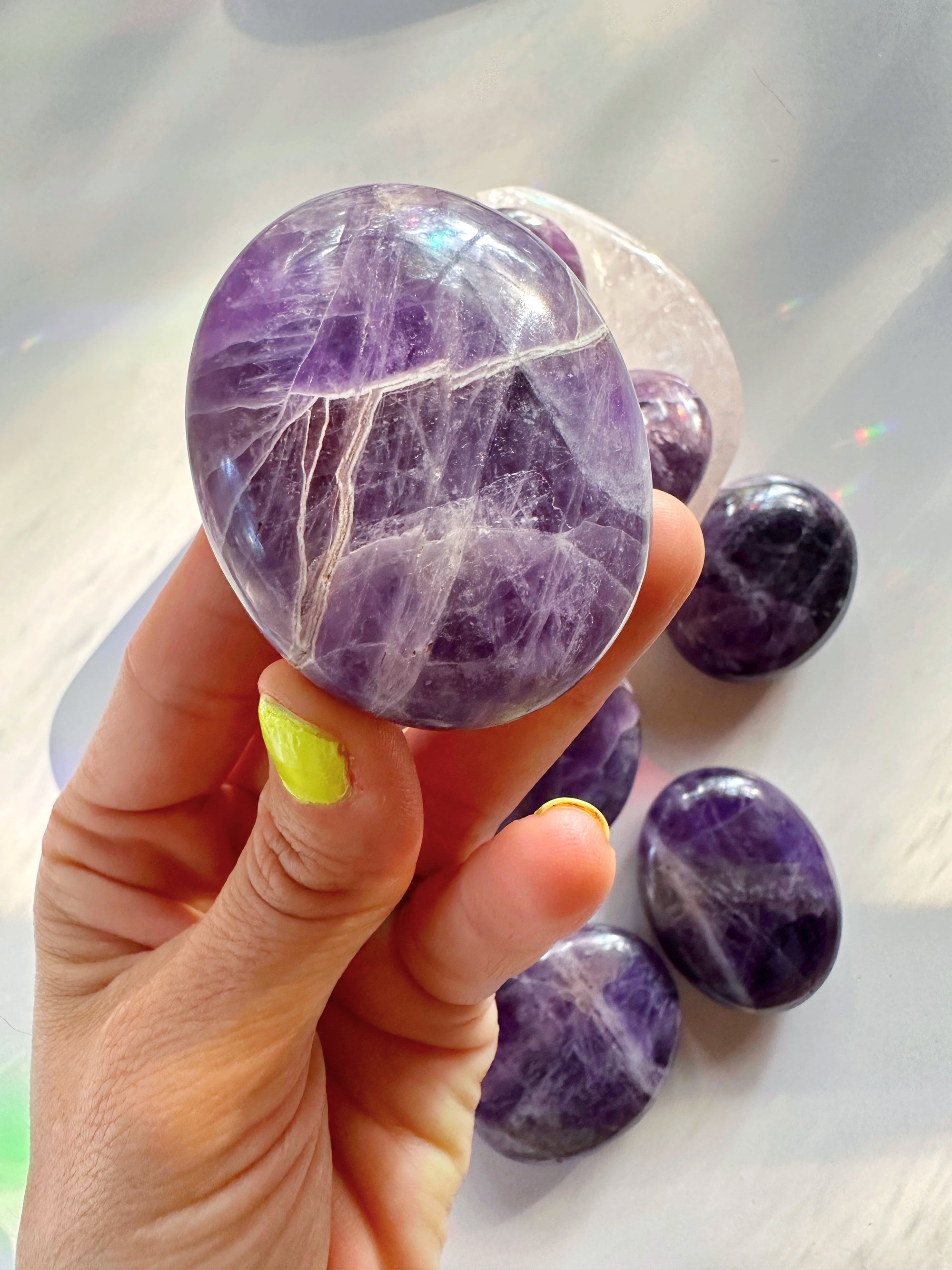 Amethyst Palm Stones from India