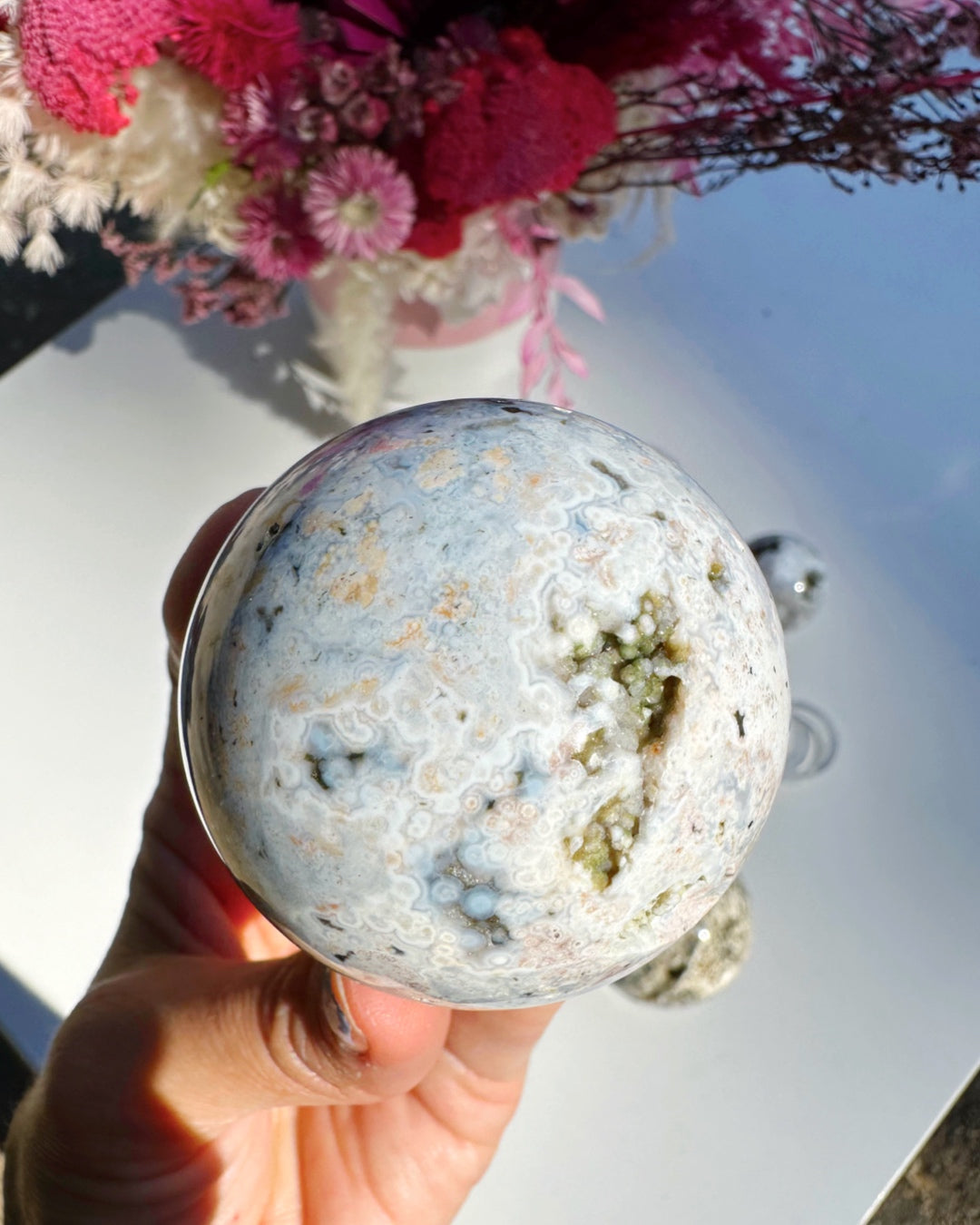 Ocean Jasper Sphere - Baltic Mermaid