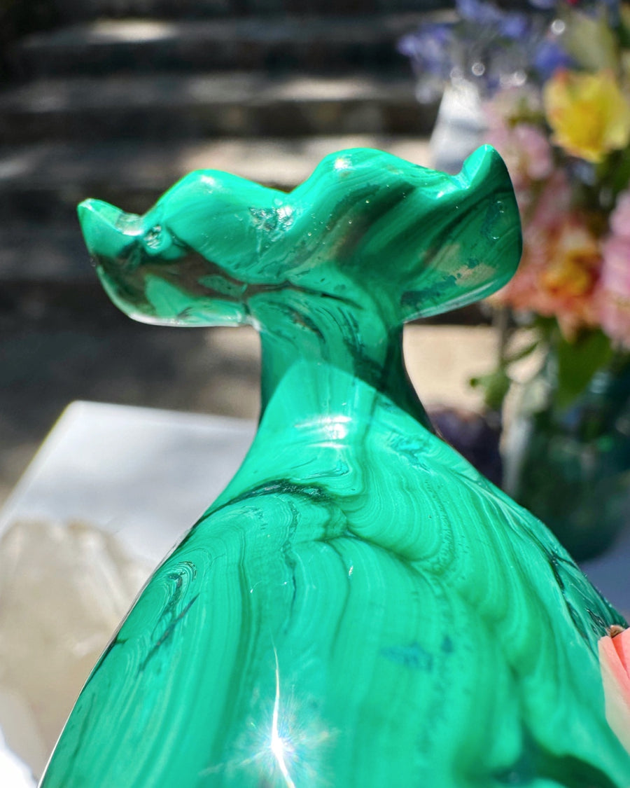 Hand Carved Malachite Whale