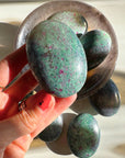 Ruby in Fuchsite with Blue Kyanite Palm Stones