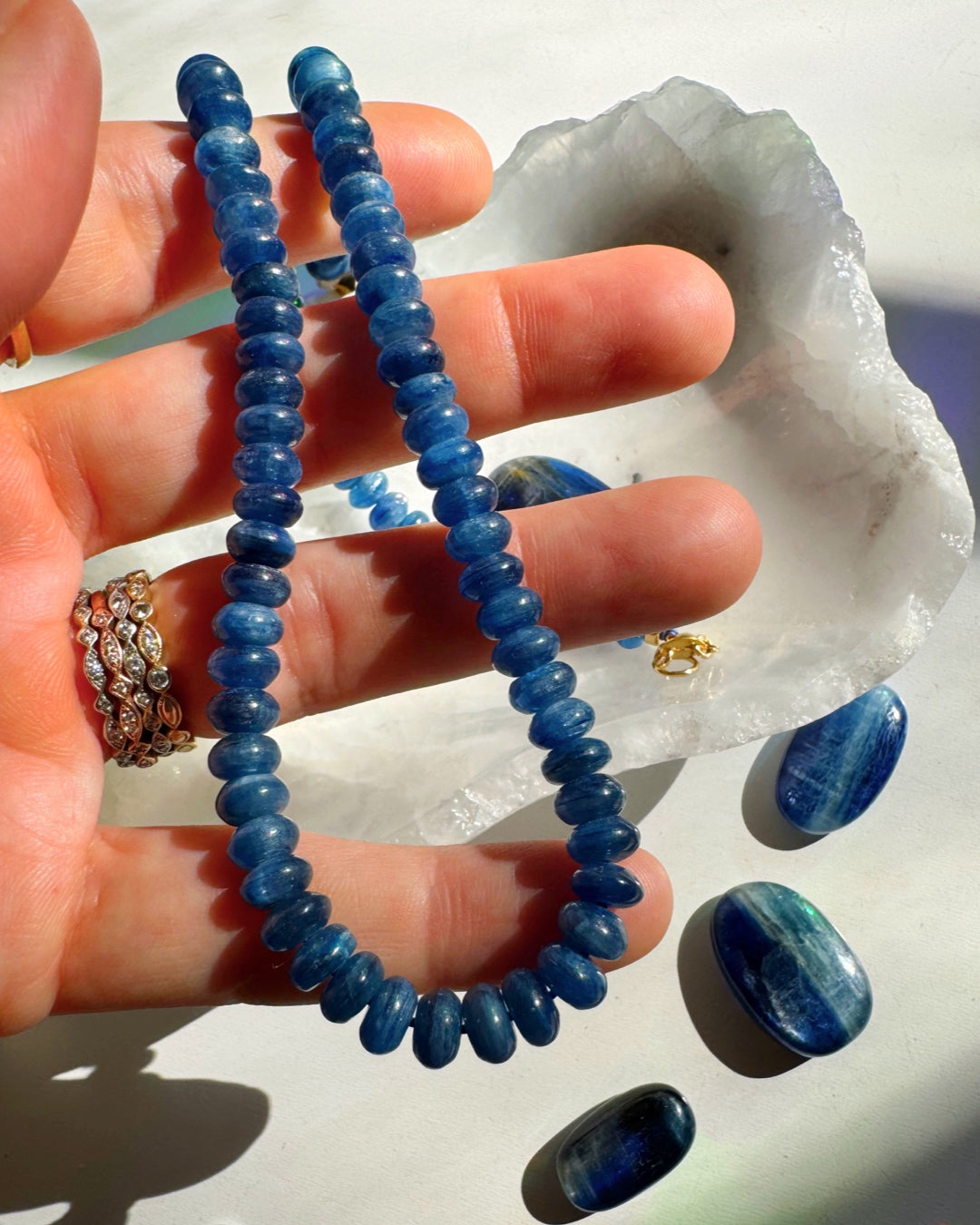 “Diana” - Blue Kyanite Gemstone Candy Necklace - Baltic Mermaid