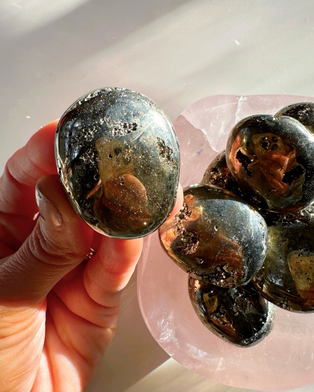 Pyrite Palm Stones - Baltic Mermaid