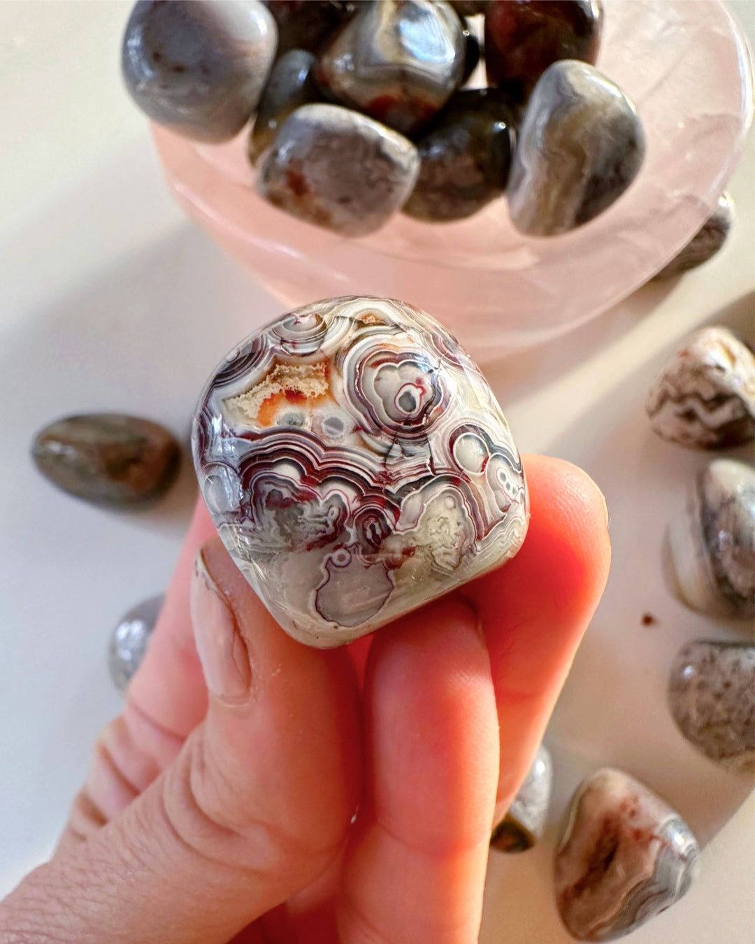 Crazy Lace Agate Tumbled Stones - Baltic Mermaid