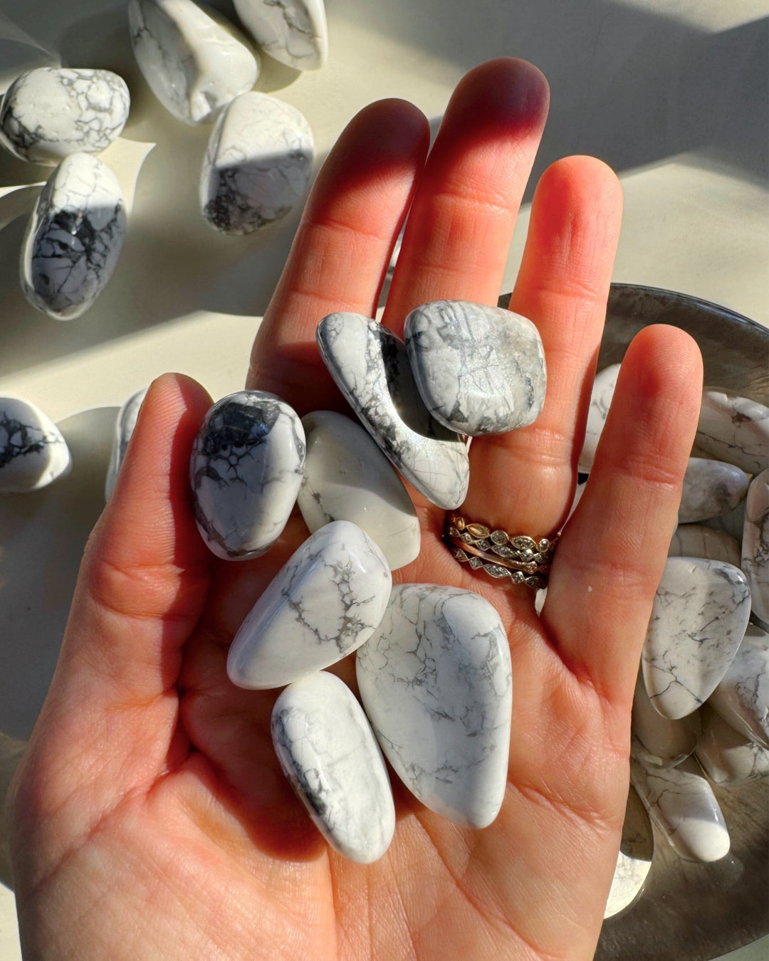 Howlite Tumbled Stones - Baltic Mermaid