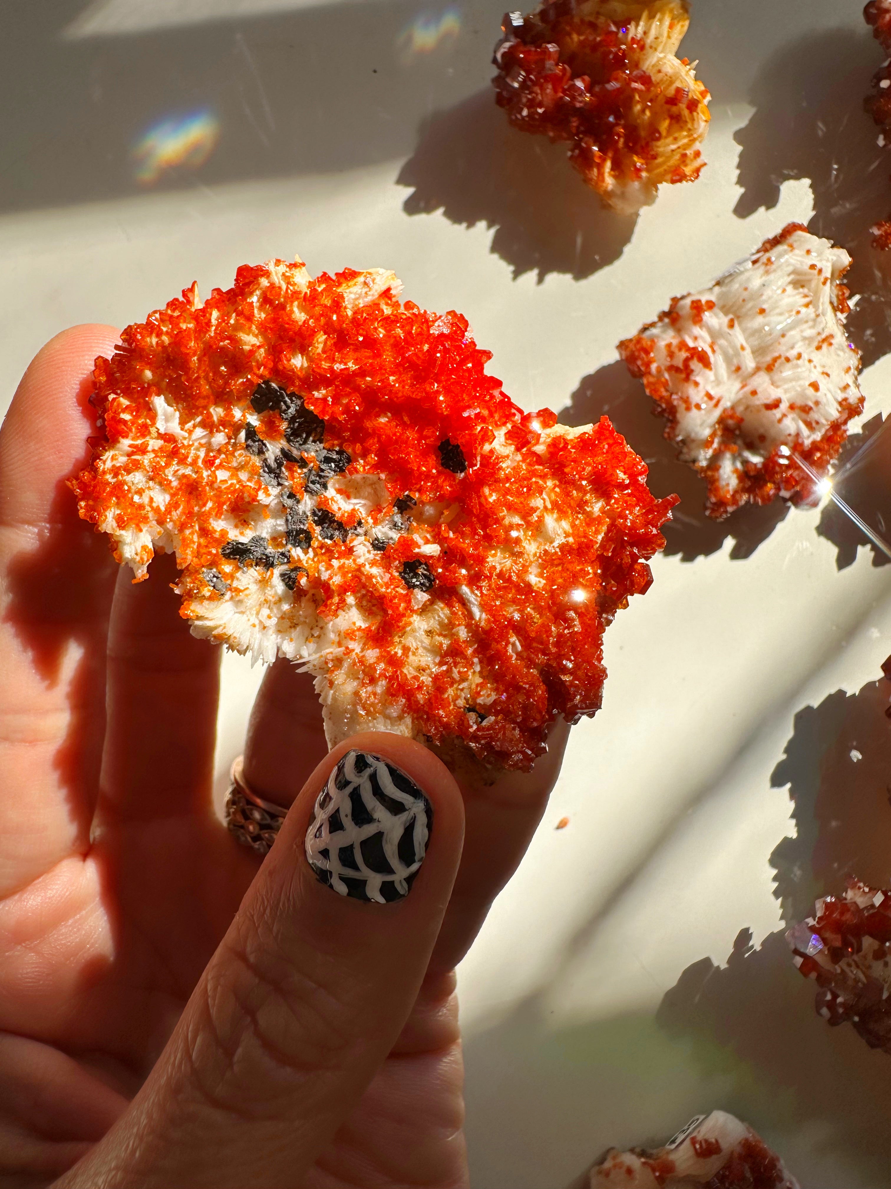 Vanadinite on Barite from Morocco - Baltic Mermaid