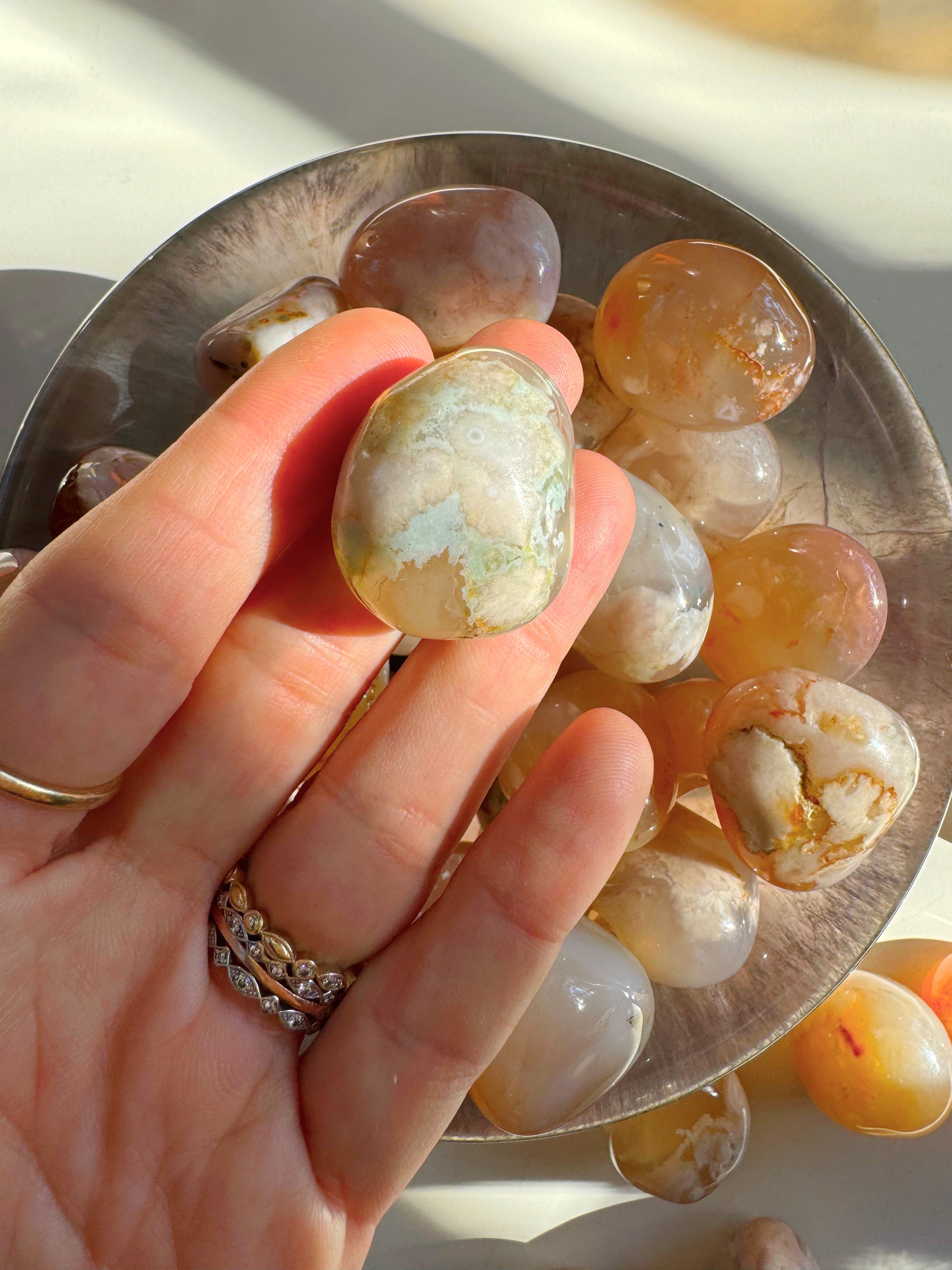 Flower Agate Tumbled Stones