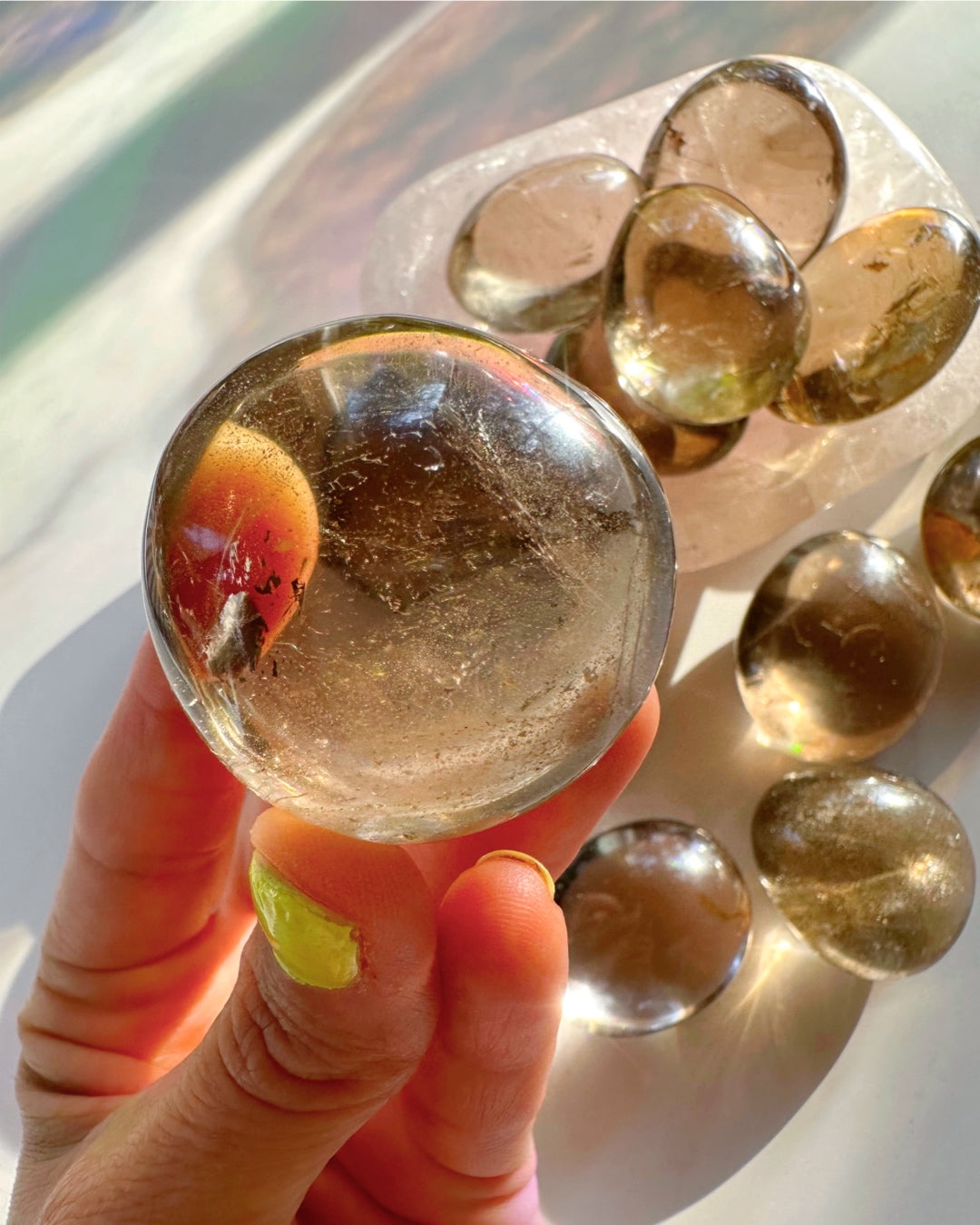 Smoky Quartz Palm Stones - Baltic Mermaid