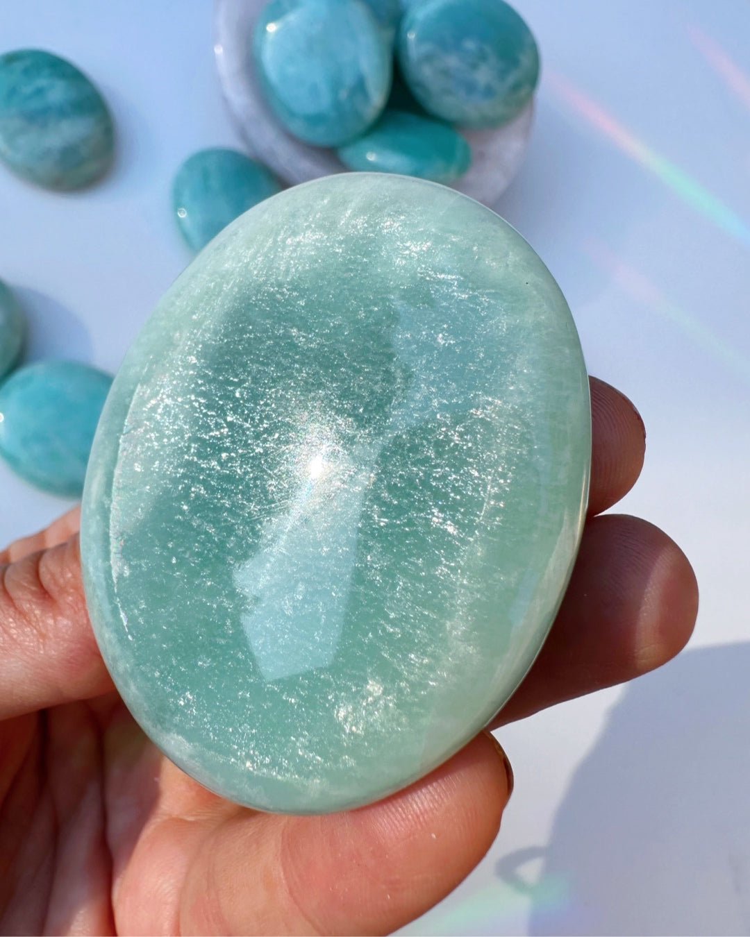 Amazonite Palm Stones