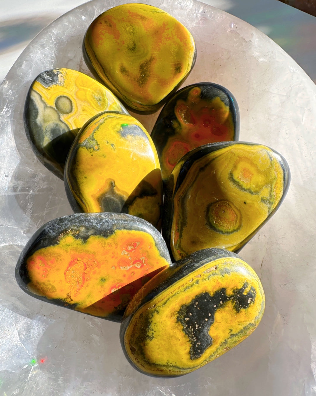 Bumblebee Jasper Palm Stones - Baltic Mermaid